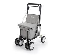 Carlett - Comfort Assist Lett900P | Chariot de Courses Pliable | avec 4 Roues | Produit Médical Classe I | Homologué | Sac Amovible 38L/15kg | Plateau Porte-Objets | Gris Clair