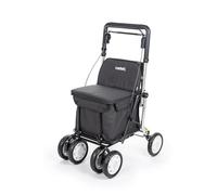 Carlett - Comfort Assist Lett900P | Chariot de Courses Pliable | avec 4 Roues | Produit Médical Classe I | Homologué | Sac Amovible 38L/15kg | Plateau Porte-Objets | Noir