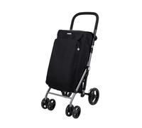 Carlett - Chariot de Courses, Chariot Pliant pour Supermarché, avec 4 Roues et Une Grande Capacité 25kg, Sac Principal 48L, Sac Thermique 10L et Tissu Imperméable - Couleur Noir