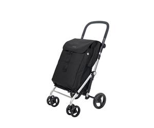Carlett - Pack Classic Family | Panier Pliable avec Crochet Cadeau | Chariot de supermarché Robuste | 4 Roues | Grande capacité 64L | Noir