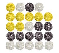 Carlgelrag Boule de Rotin, 24PCS Boules DéCoratives de 2 Pouces Orbes Remplisseurs de Bol de Vase