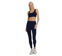 Carlheim Women's Active Wear Leggings Ribbed Helle, Navy, Medium