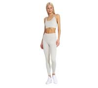 Carlheim Women's Active Wear Leggings Zipper Pocket, Beige, Medium