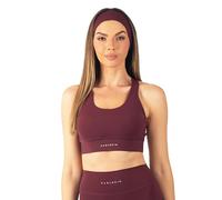 Carlheim Women's Serenita Active Collection Sports Bra X-Back, Burgundy, Medium