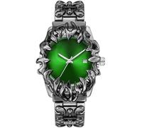CARLIEN Montre gothique en acier inoxydable avec griffe - Style européen et américain - Forme inhabituelle - Lumineuse et étanche - Pour homme, vert, Tendance et unique