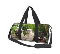 Carlin Amitié Bokeh Chiens Animaux Amis Carlin, Sac de Voyage de Grande capacité, Sac à Main Rond, Sac de Voyage de Sport, fourre-Tout, Sac de Fitness