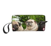 Carlin Amitié Bokeh Chiens Animaux Amis Carlin, Trousse de Maquillage Trousse à cosmétiques Trousse de Toilette de Voyage Portable Pochette de Maquillage