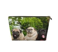 Carlin Amitié Bokeh Chiens Animaux Amis Carlin, Trousse de Maquillage Trousse à cosmétiques Trousse de Toilette de Voyage Portable Pochette de Toilette