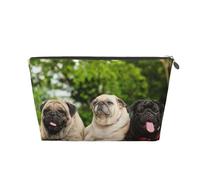 Carlin Amitié Bokeh Chiens Animaux Amis Carlin, Trousse de Toilette Trousse de Maquillage Sac à cosmétiques Trousse de Toilette de Voyage Portable