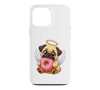 Carlin angélique Mignon avec Motif de Dessin animé en Forme de Beignet Coque pour iPhone 13 Pro Max