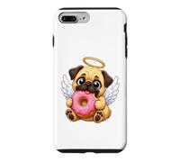 Carlin angélique Mignon avec Motif de Dessin animé en Forme de Beignet Coque pour iPhone 7 Plus/8 Plus