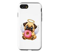 Carlin angélique Mignon avec Motif de Dessin animé en Forme de Beignet Coque pour iPhone SE (2020) / 7/8
