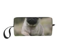 Carlin Bokeh Chiot Chiens Pelouse Animaux Carlin, Trousse de Maquillage Trousse à cosmétiques Trousse de Toilette de Voyage Portable Pochette de Maquillage