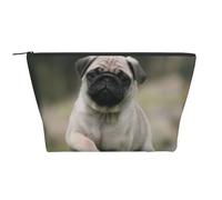 Carlin Bokeh Chiot Chiens Pelouse Animaux Carlin, Trousse de Toilette Trousse de Maquillage Sac à cosmétiques Trousse de Toilette de Voyage Portable