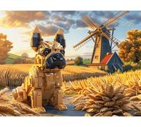 Carlin Champ de moulins à Vent 300 Pieces Casse-tête Collectionneur en Carton sans Déformation Animaux fantastiques vibrants Très Difficile Motif Complexe Décoration Murale Cadeau Noël Premium 30