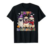 Carlin Chiens de Noël Happy Hallothankmas Xmas Men Women Kids T-Shirt