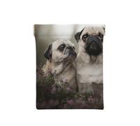 Carlin Chiens Famille Bokeh Mère Et Petits Chiens Animaux, Sac de Rangement pour Femmes, Portefeuille supérieur à Presser, Petit Porte-Monnaie, Pochette de Changement