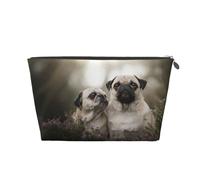 Carlin Chiens Famille Bokeh Mère Et Petits Chiens Animaux, Trousse de Toilette Trousse de Maquillage Sac à cosmétiques Trousse de Toilette de Voyage Portable