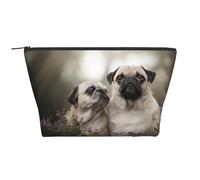 Carlin Chiens Famille Bokeh Mère Et Petits Chiens Animaux, Trousse de Toilette Trousse de Maquillage Sac à cosmétiques Trousse de Toilette de Voyage Portable