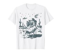 Carlin Cowboy Drôle Chien Meme UFO Western T-Shirt
