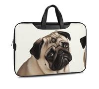 Carlin Dog1 Sac à bandoulière en cuir imprimé pour homme et femme Sac à bandoulière pour voyage, bureau, ordinateur portable, Style noir, 42x30.5cm