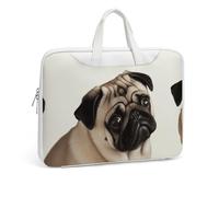 Carlin Dog1 Sac à bandoulière en cuir imprimé pour homme et femme Sac à bandoulière pour voyage, bureau, ordinateur portable, Style blanc, 37x28cm