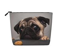 Carlin drôle et Gourmand,Trousse de Toilette de Voyage Portable, Imitation Lin, en Lin.