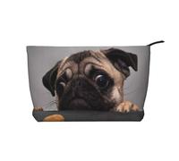 Carlin drôle et Gourmand,Trousse de Toilette en Velours côtelé, Trousse de Maquillage Portable pour Les Voyages