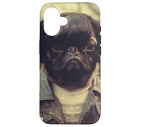 Carlin Emo Coiffure Drôle Visage Mignon Coque pour iPhone 16