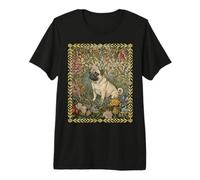 Carlin Fauve Doux dans Un Vieux Jardin Anglais T-Shirt Haut de Gamme
