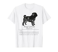 Carlin Lover Definition Floral Silhouette Chien Maman Snort Parent T-Shirt