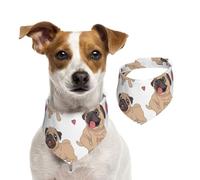 Carlin Mignon,Bandanas pour Chien, écharpe en Coton, Bavoirs réglables pour Animaux de Compagnie,S