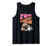 Carlin Mignon Chiot Chiot Chien et Tasse de café Le Matin Débardeur