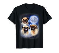 Carlin Moon Dog Lovers Trois Canines de l'espace Drôle Carlin T-Shirt