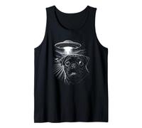 Carlin Noir UFO Alien Abduction Funny Sci FI Dog Design Débardeur