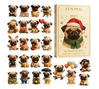 Carlin - Ornements de chien de 26 cm | Vacances en acrylique - Calendrier de compte à rebours mignon de 24 jours pour, filles, décoration d'intérieur, portes, cheminée, sac à dos, cadeau