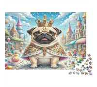 Carlin Papier Carlin Roi dans Un château de Conte de fées avec Couronne Puzzle pour Enfants de +12 Ans Cadeau de Noël Amusant 70x50cm/1000 pièces