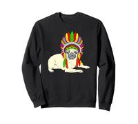 Carlin Portant Une Coiffe Indienne Chiot habillé Sweatshirt
