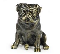 Carlin, Pug, Mops - une statuette de chien grandeur nature, une figurine à l'éch