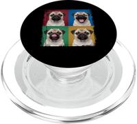 Carlin Puppy Pop Art Quatre Quadrant Expressions Portrait PopSockets PopGrip pour MagSafe
