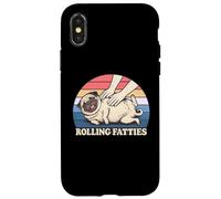 Carlin Rolling Fatties Pun Blague Amoureux des Chiens Coque pour iPhone X/XS