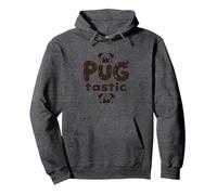 Carlin Tastic Adorable Chien Amoureux fantaisiste Sweat à Capuche, Unisexe pour Adultes, Chiné Foncé, XXL