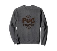 Carlin Tastic Adorable Chien Amoureux fantaisiste Sweatshirt, Unisexe pour Adultes, Chiné Foncé, XL