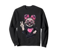 Carlin Tendance avec Lunettes Rondes Roses et nœud en Forme de Patte Sweatshirt