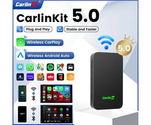 CarlinKit 2026 2Air Wireless Android Auto Box, Dongle CarPlay sans fil portable pour autoradio avec CarPlay filaire, Android Auto, 5.0 2Air Wireless Box