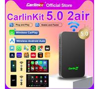 CarlinKit 5.0 Boîtier Android Auto filaire vers sans fil Adaptateur CarPlay sans fil Boîtier intelligent pour voiture AI WiFi Bluetooth Connexion automatique Plug&Play CarlinKit 5.0 2Air