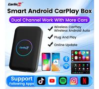 CarlinKit Android TV Box 5-en-1 Lite S – CarPlay/Android Auto sans fil, Netflix, Wi‑Fi 2,4/5 GHz