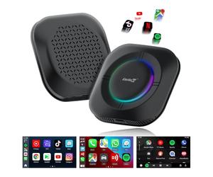 CarlinKit Tbox S2 Android 13 AI Box Adaptateur de Voiture Sans Fil et Android pour Véhicules CarPlay Filaires, 4 Go de RAM + 64 Go de ROM