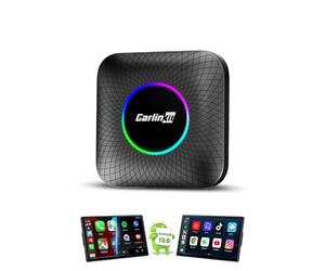 CarlinKit Wireless Carplay/Android Auto AIBox Adaptateur, adapté aux modèles CarPlay filaires, Le Produit intègre Le système Android 13.0 8+128G, Prend en Charge Youtube, Netflix, etc.