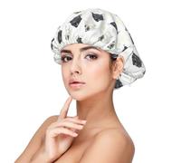 Carlins noirs qui font pipi,Bonnet de nuit en satin réglable en soie pour adulte, bonnet de nuit élastique pour femme
